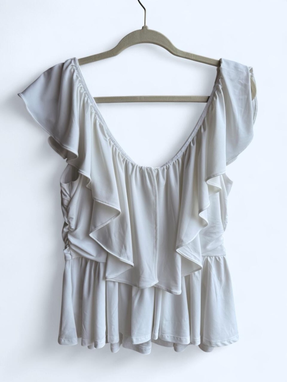 Express White Ruffle Peplum Blouse - Picture 3 of 3